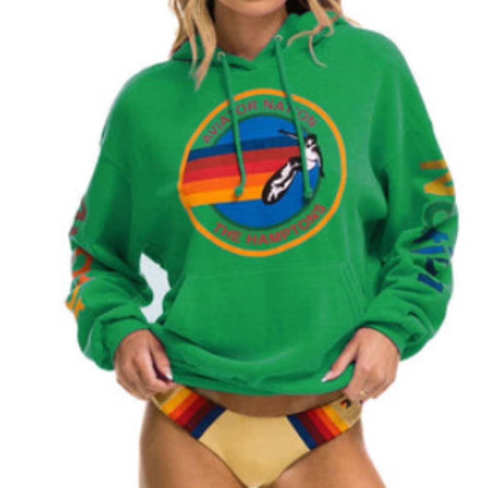 Aviator Nation Green Hoodie for Women
